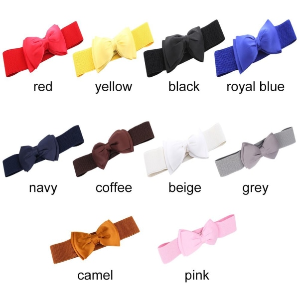 Brett resårbälte Bowknot chiffong midjeband ROSA - on stock pink