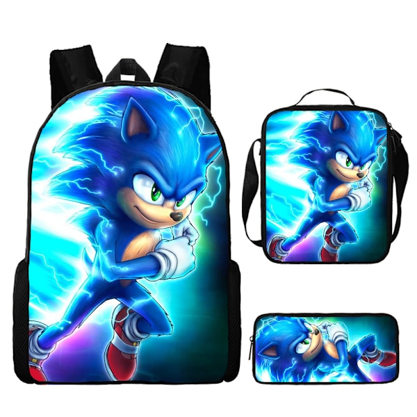 Sonic skolväska för barn, matkasse, pennväska set om tre - on stock 28