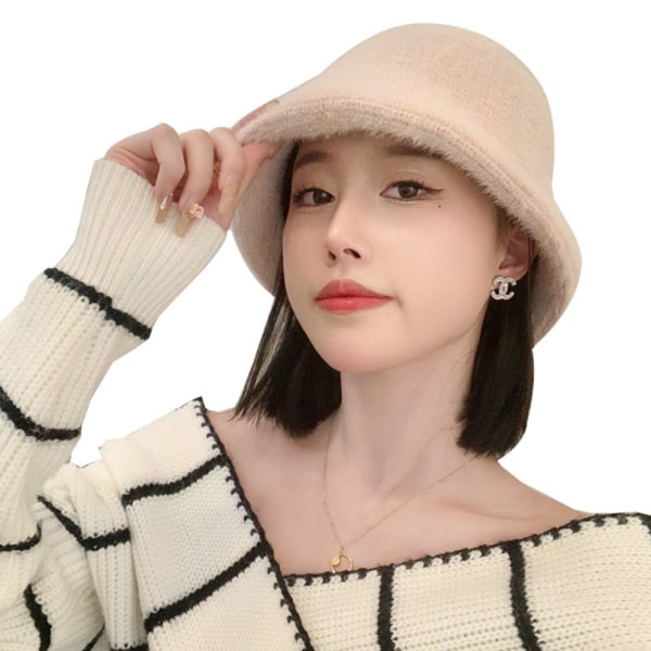 Höst Vinter Plysch Hatt Fisherman Hat SVART - stock Black