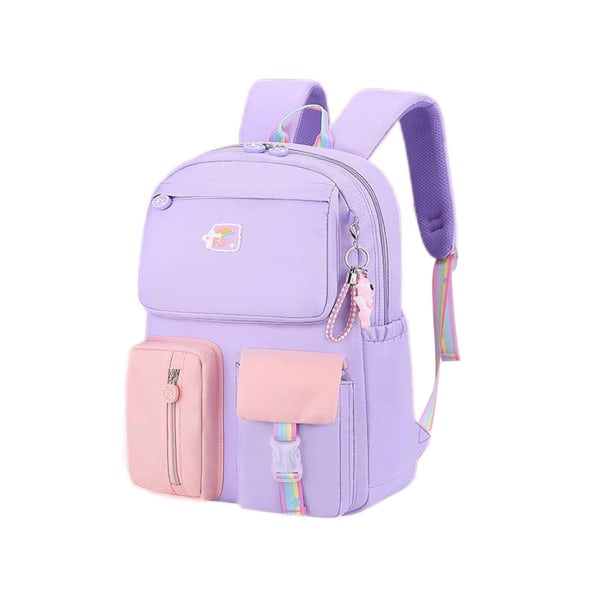 Regnbåge skolväska, flicka tecknad skolväska resväska - spot försäljning purple M