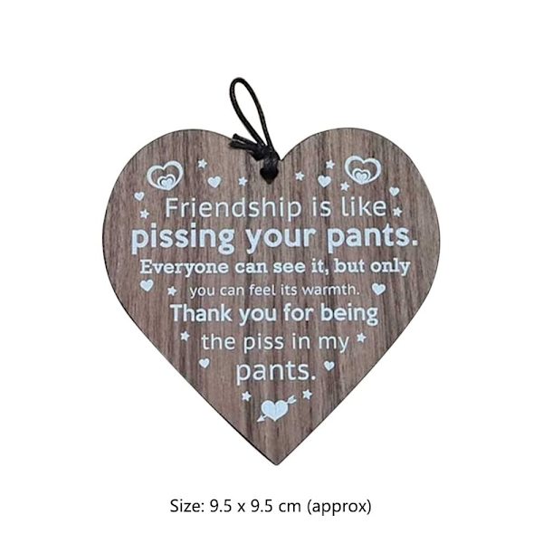 Vänskap Pissbyxor Träplakett - stock