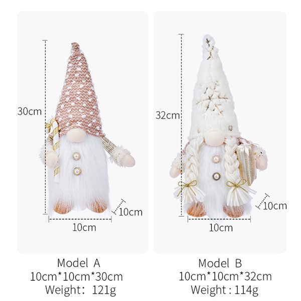 Christmas Xmas Gnomes Gonk med lätta presenter Hem Desktop Decor - on stock 2