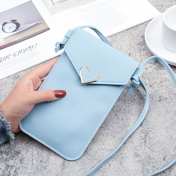 Mobile Wallet Girls crossbody-väska mode enkel miniväska - stock blue
