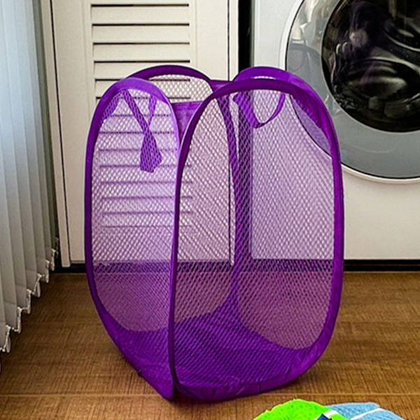 Hopfällbar tvättkorg Vikbar popup-tygkorg - stock Purple