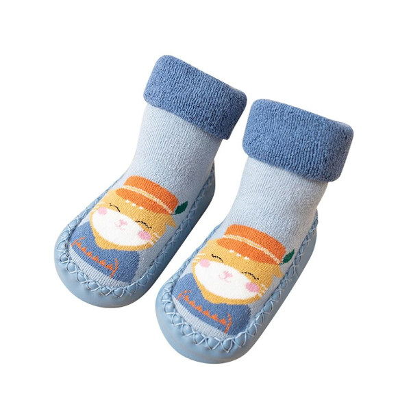 1 pari Baby Anti-Slip Floor Sukkia Fuzzy Shoes VAALEENSININEN 14cm - varastossa Light Blue 14cm