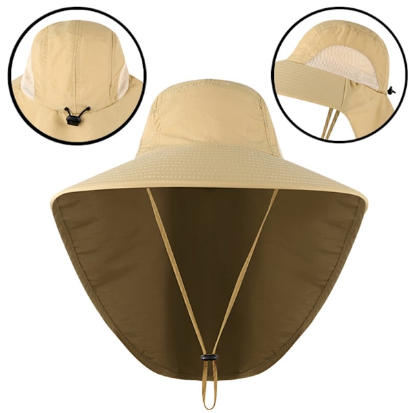 Solskyddsmössa utomhus för män och kvinnor Fiskarhatt Cap - high quality khaki