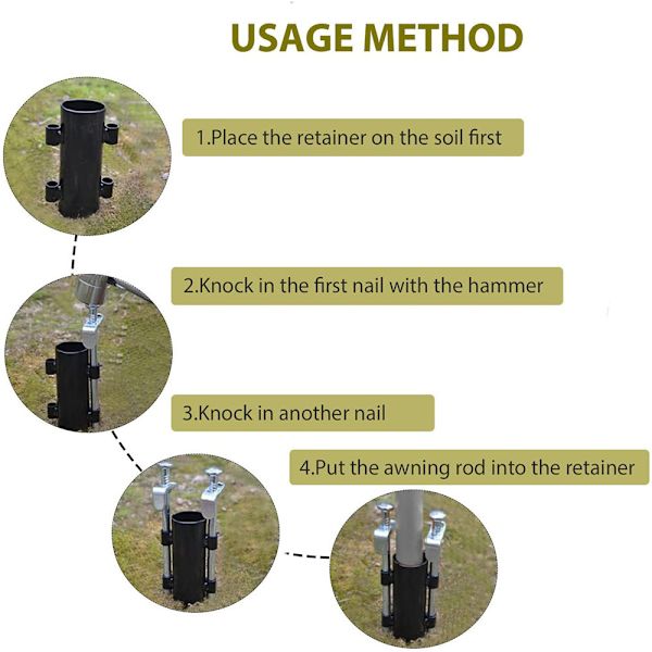 Camping Stång Hållare Stander Fast Clip Markis Tillbehör Utomhus - on stock