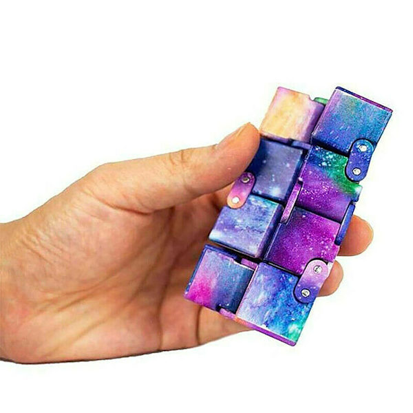 Finger Cube Magic Fidget Toy Game för barn Vuxen klassrumskontor - stock Blue Starry Sky