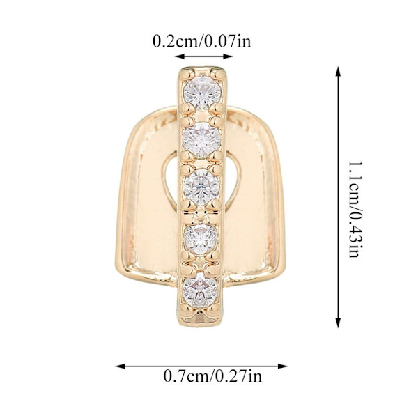 Hip Hop Teeth Grillz Dental Caps Single Clips Grillz 2-GOLD - korkea laatu