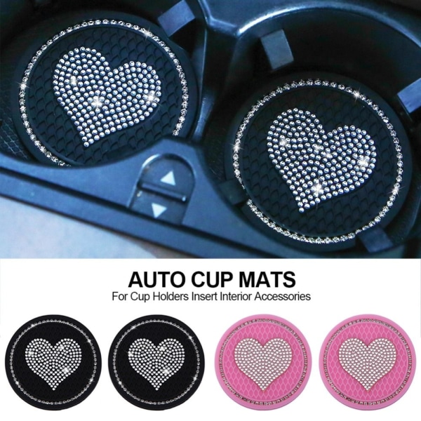 2PCS Car Diamond Coaster Water Cup Slot Mat PURPLE - varastossa purple