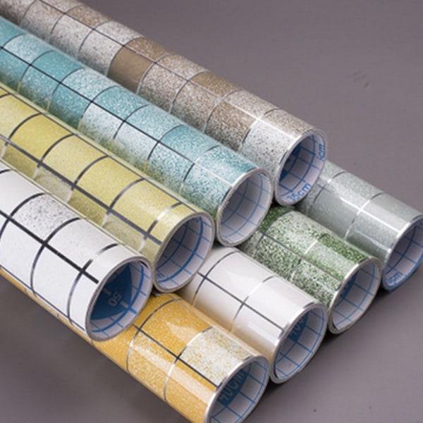 Öljynkestävä tapetti laattatarroilla Tausta - hirsi silver grey 70x45cm