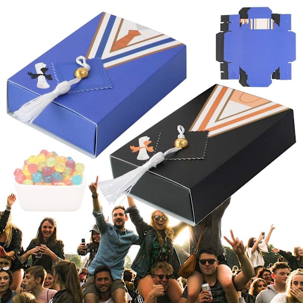 5kpl Doctor Hat Cap Candy Box Valmistujaisjuhlakoristelu SININEN - korkea laatu blue 5pcs-5pcs