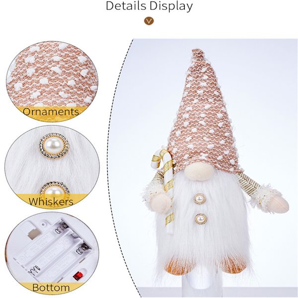 Christmas Xmas Gnomes Gonk med lätta presenter Hem Desktop Decor - on stock 2