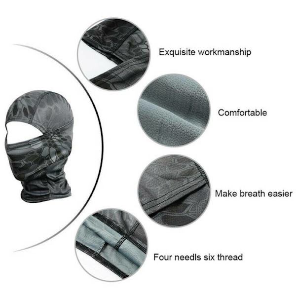 Taktisk kamouflagejaktmask Huvudsjal Airsoft mössa - high quality Python Desert