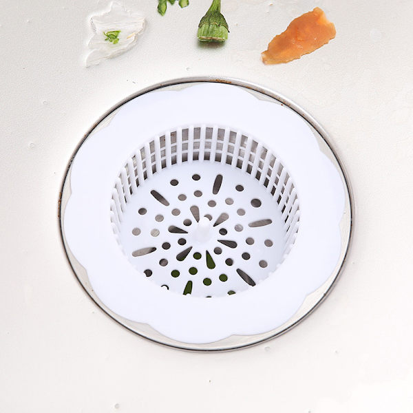 Diskbänk Filter Golvavlopp Hårstoppare Silikon Badrum - high quality White