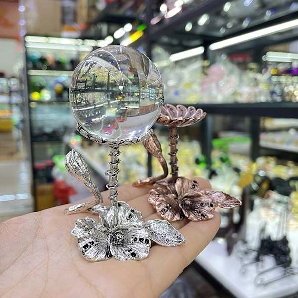 Kukkaesittelytelineen pidike Crystal Ball Base SILVER - varastossa Silver