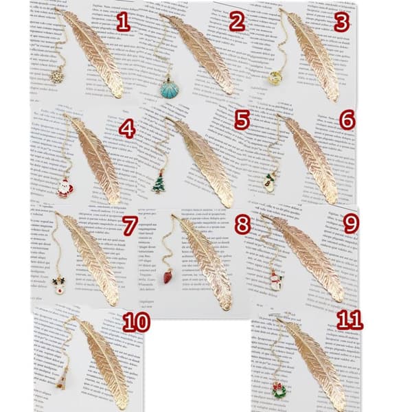 Feather Bookmark Metal Bookmark - on stock