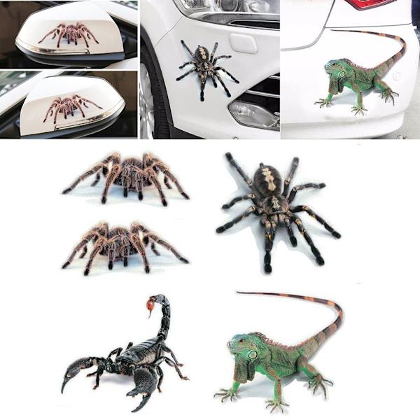 3D autotarra Auto Decor Spider Crawling BLACK SPIDER - varastossa Black spider