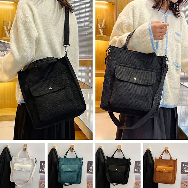 Manchesterin olkalaukku Ladies Vintage ostoskassit valkoinen - varastossa valkoinen