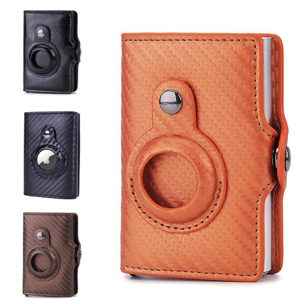 Faux Wallet Rfid Blocking Card Holder AirTag Anti-Lost Tracker - spot-myynti apricot