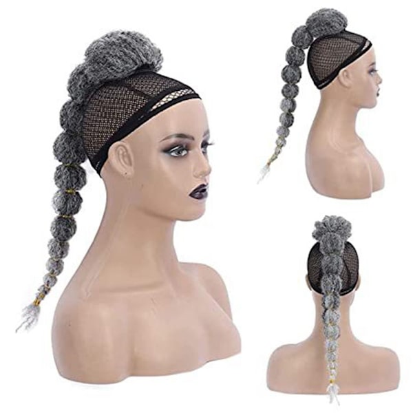 Long Braided Ponytail Extension Bubble Ponytail Braid GREY 5 - varastossa grey 5-5