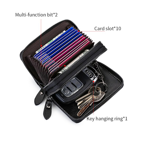 Multifunktionellt case kortklämma allt-i-ett-väska RFID anti-avmagnetisering och stöldskydd - stock brown
