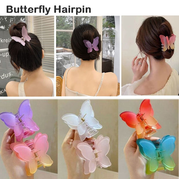 Naisten Hair Claw Butterfly Hairpin RED - spot-myynti red