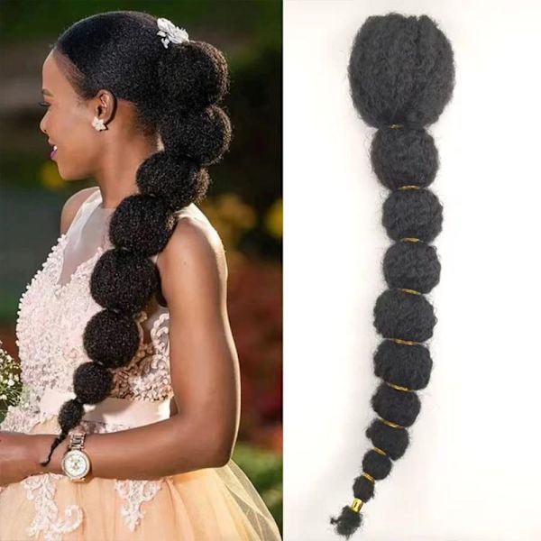 Long Braided Ponytail Extension Bubble Ponytail Braid GREY 5 - varastossa grey 5-5