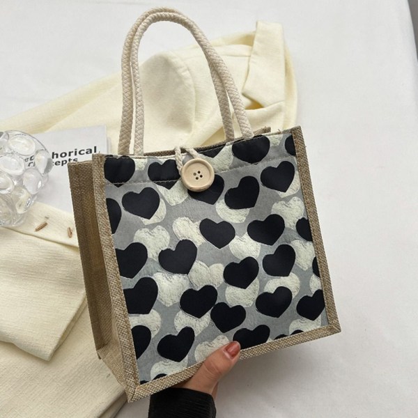 Lunchboxväska Bärväska SVART KNAPPSTIL - on stock Black Button Style-Button Style
