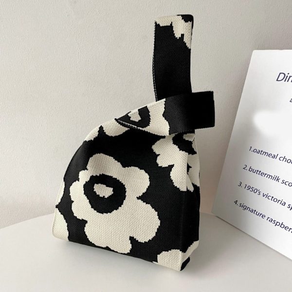 Stickad Handväska SVART - stock black