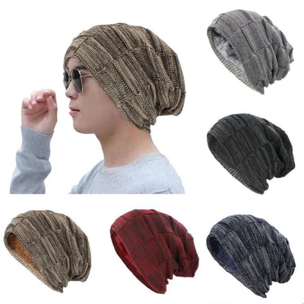 Vinter varm mössa Slouchy Beanies MARINBLÅ - high quality navy blue