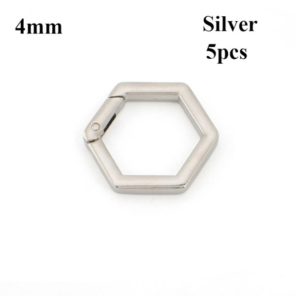 5kpl jousirengassoljet karbiinikoukku käsilaukut SILVER 4MM - varastossa Silver 4mm