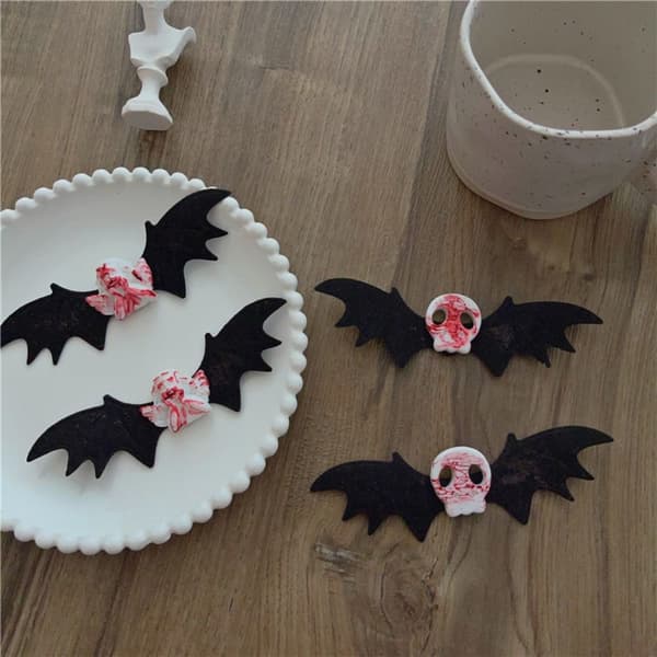 4 kpl Halloween Skull Bat -hiusneulaklipsit - spot-ale 5