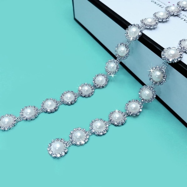 Trimma Rhinestone Elfenbenspärlor - stock