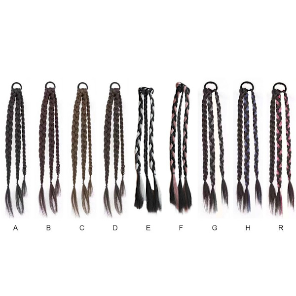 Long Boxer Braids Hair Ponytail - varastossa D