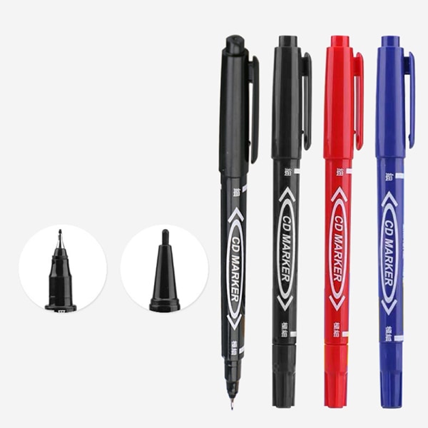 10 kpl/setti Twin Tip Pysyvät Art Markers Kynät Fine Point Water - spot-myynti Black