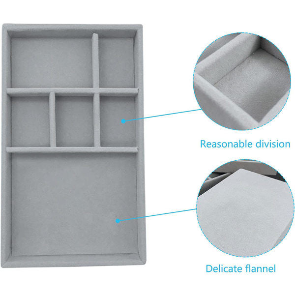 Smyckesbrickor Organizer Set med 3 sammetsstapelbara smyckeslåda - high quality