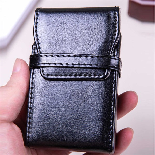 Retro PU- case 20 Sticks Flip Cover Portable Smoke Tool - on stock Coffee