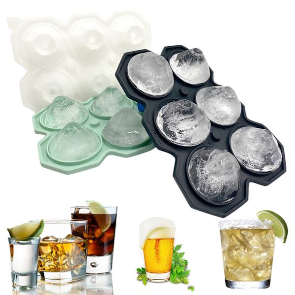 6 hålrum Diamond silikon iskubbrickor Ice Cube Maker - spot försäljning black