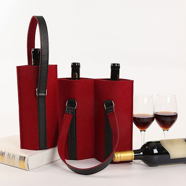Viinin säilytyspussi Huopalaukku VIININ KAKSOISET TASKUT KAKSI TASKUT wine red Double pockets-Double pockets