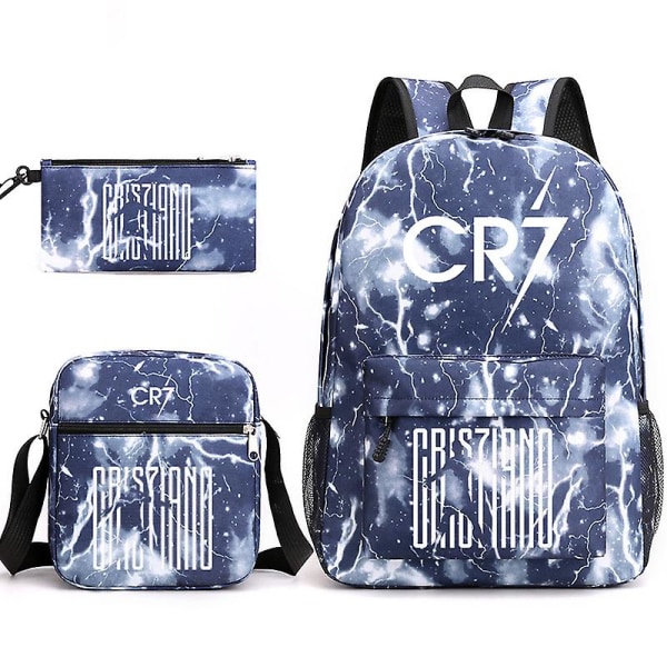 Fashion Cr7 3kpl Setit Reppu Mochila New Students Kapasiteetti Koululaukut Kirjalaukku Matkalaukku - varastossa Only satchel Type 8