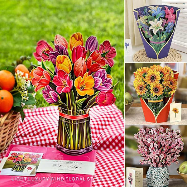 3D Pop-up bukett Papper Blommor SOL BLOMMA - spot sales