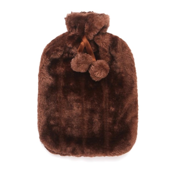 Kvinnor Varmvatten Cover Gummi Plysch Varm Handväska Warmer - spot sales brown