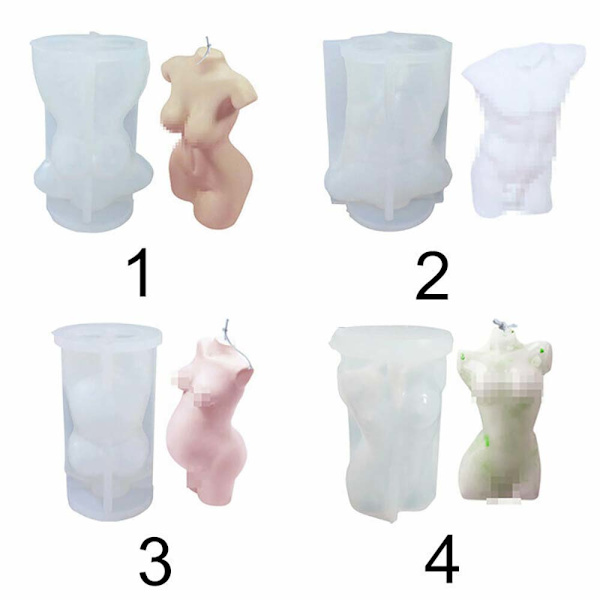 3D DIY Body Candle Mould Silikonform Form - spot försäljning #2 small S