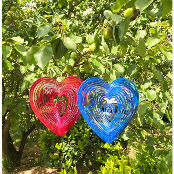Heart Wind Spinner Geometric Art BLUE - log