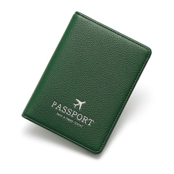 RFID-läderpassväska Passhållare GRÖN - spot försäljning Green