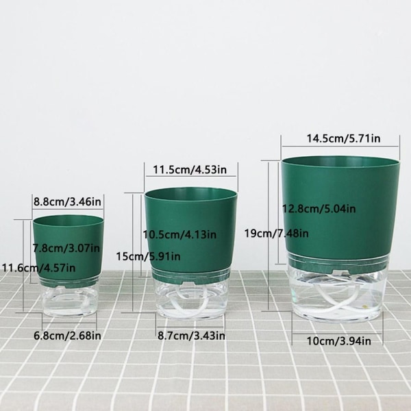1/2 itsekasteleva kukkaruukku Lazy kukkaruukku GREEN M - spot-myynti Green M