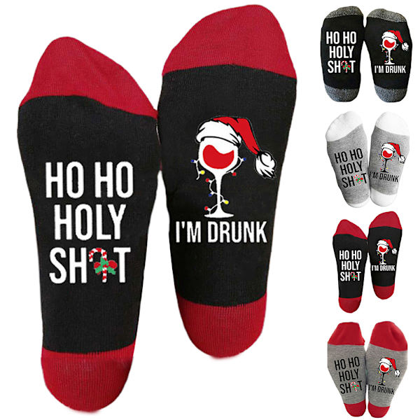 Jul tecknade Strumpor Xmas Nyhet Gåva Hem Warmer - on stock Black red