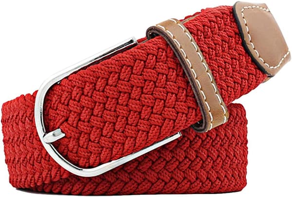 Flerfärgade elastiska vävda bälten Casual flätat stretchbälte - on stock Red