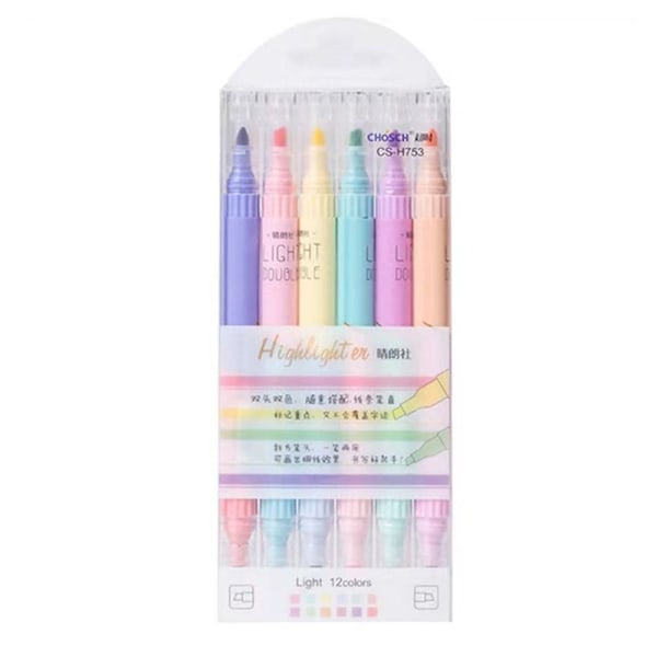 6kpl Highlighter Set Key Points Markers Värillinen kynä - spot-ale 6PCS/Set